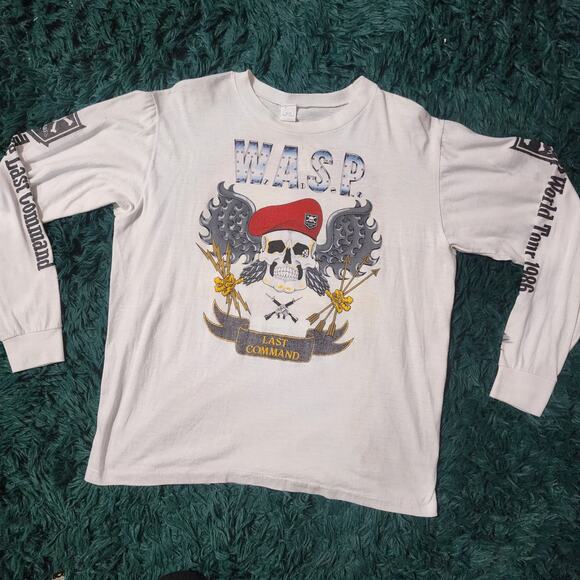 🔥 Vintage W.A.S.P. "The Last Command Tour 1986" Long Sleeve 🔥 - Picture 1 of 8
